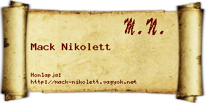 Mack Nikolett névjegykártya