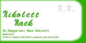 nikolett mack business card